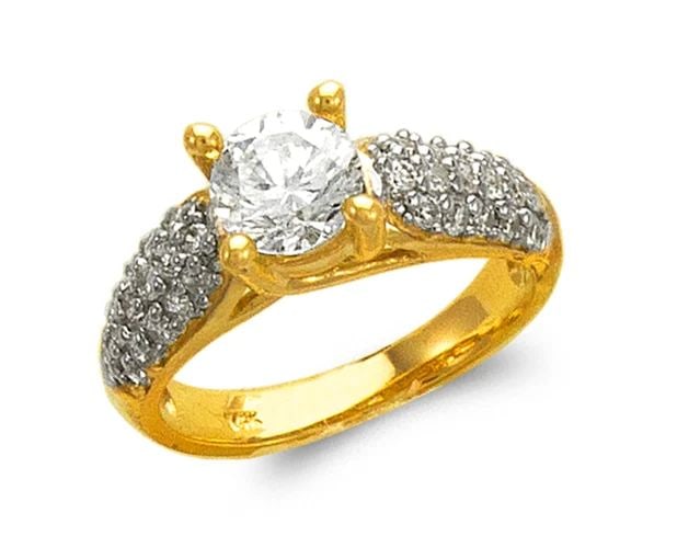 NEW 14K TWO TONE GOLD LADIES FASHION SOLITAIRE RING: NEW 14K TWO TONE GOLD LADIES FASHION SOLITAIRE RING LADIES FASHION SOLITAIRE RING NEW 14K TWO TONE GOLD Apx. WIDTH: 6mm Apx. WEIGHT: 4.7g