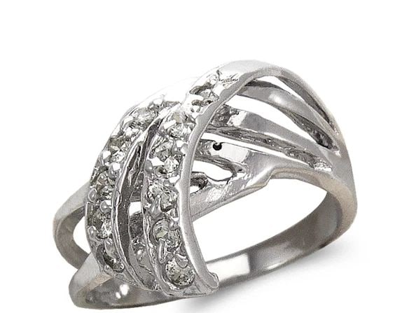 NEW 14K WHITE GOLD LADIES FASHION WHITE RING (1 of 2)
