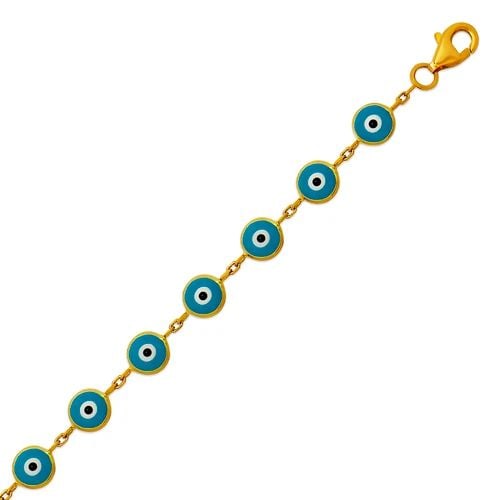 NEW 14K YELLOW GOLD EVIL EYE BRACELET: NEW 14K YELLOW GOLD EVIL EYE BRACELET EVIL EYE BRACELET NEW 14K YELLOW GOLD LENGTH: 7" inch AVERAGE Apx WEIGHT: 4.7g