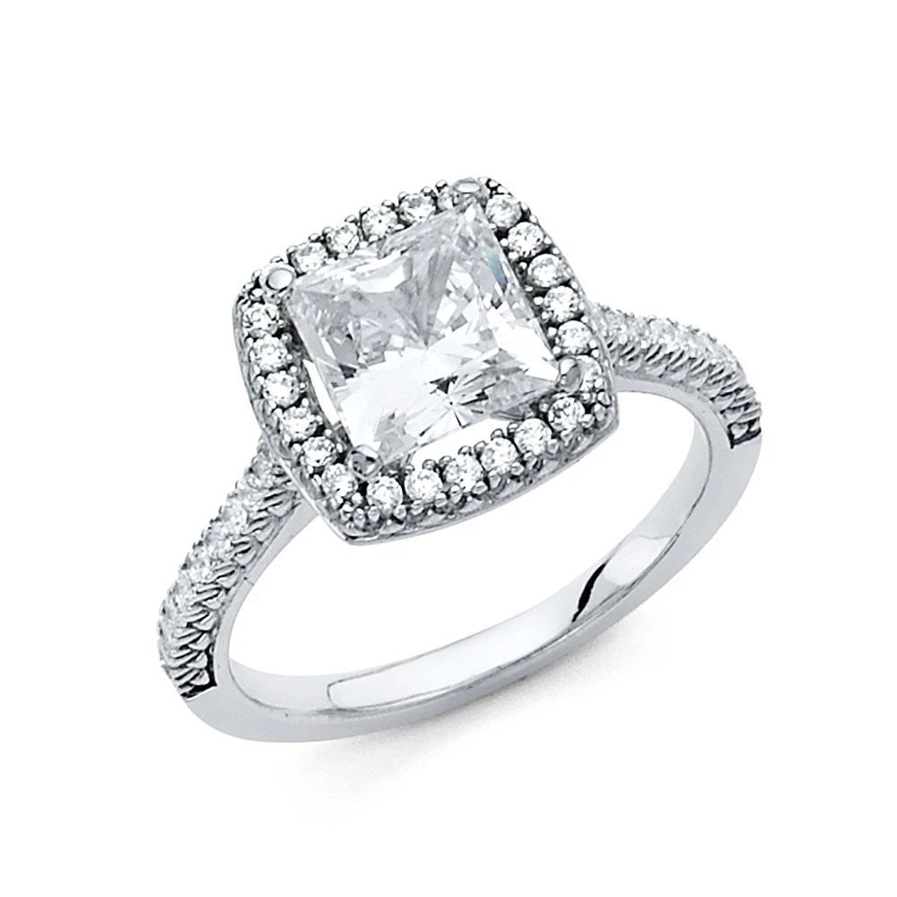 NEW 14K WHITE GOLD ENGAGEMENT RING - SIZE 7: NEW 14K WHITE GOLD ENGAGEMENT RING ENGAGEMENT RING NEW 14K WHITE GOLD WIDTH : 2 mm WEIGHT : 4.5g