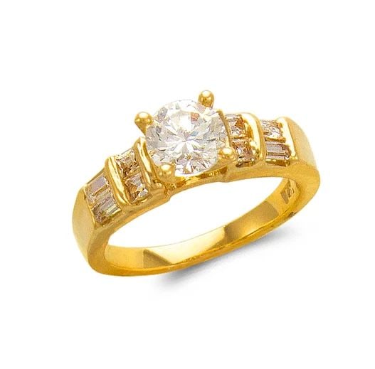 NEW 14K YELLOW GOLD LADIES FASHION SOLITAIRE RING (1 of 2)