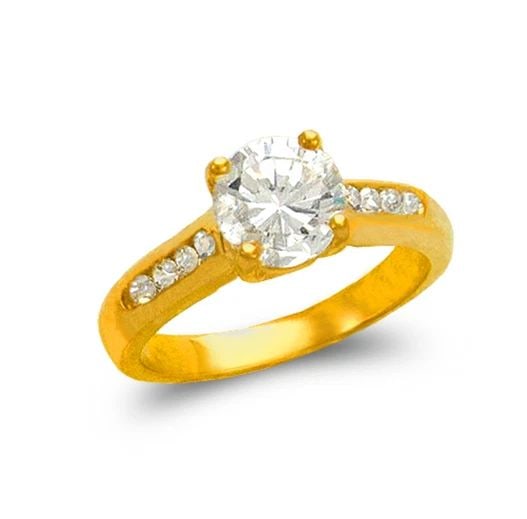 NEW 14K YELLOW GOLD LADIES FASHION SOLITAIRE RING: NEW 14K YELLOW GOLD LADIES FASHION SOLITAIRE RING LADIES FASHION SOLITAIRE RING NEW 14K YELLOW GOLD SIZE Apx: 5mm Apx WEIGHT: 4.5g