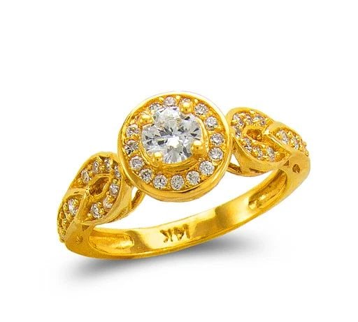NEW 14K YELLOW GOLD LADIES FASHION SOLITAIRE RING (1 of 2)