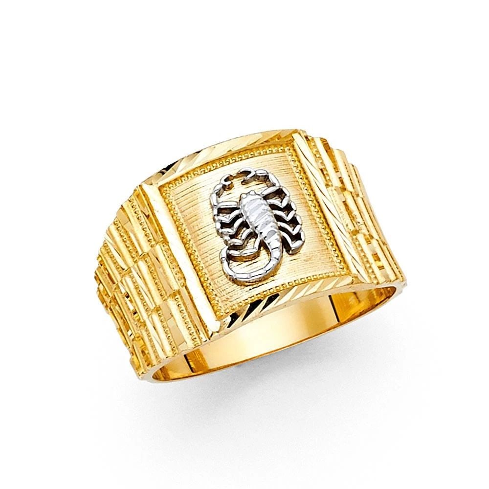 NEW 14K TWO TONE GOLD MEN'S RING - SIZE 10: NEW 14K TWO TONE GOLD MEN'S RING MEN'S RING NEW 14K TWO TONE GOLD WIDTH : 14 mm WEIGHT : 4.5g