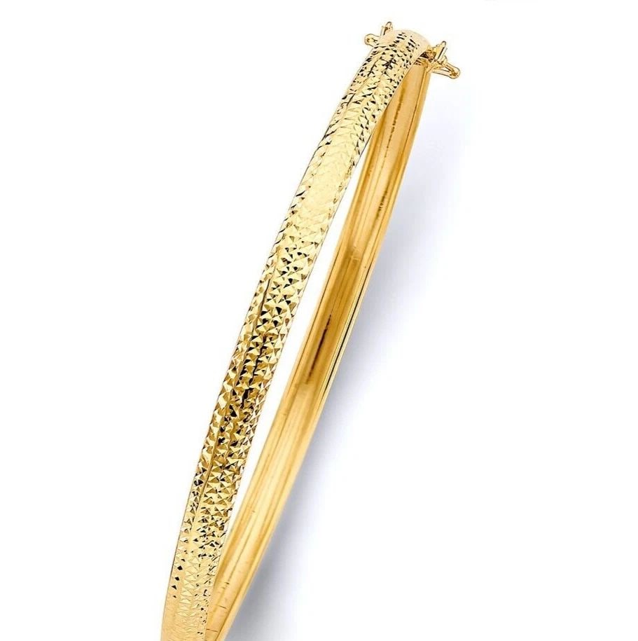 NEW 14K YELLOW GOLD 5MM CRYSTAL DC BANGLE CHAIN: NEW 14K YELLOW GOLD 5MM CRYSTAL DC FLEXIBLE BANGLE CHAIN CRYSTAL DC FLEXIBLE BANGLE CHAIN NEW 14K YELLOW GOLD LENGTH - 7in Apx WEIGHT - 3.3g