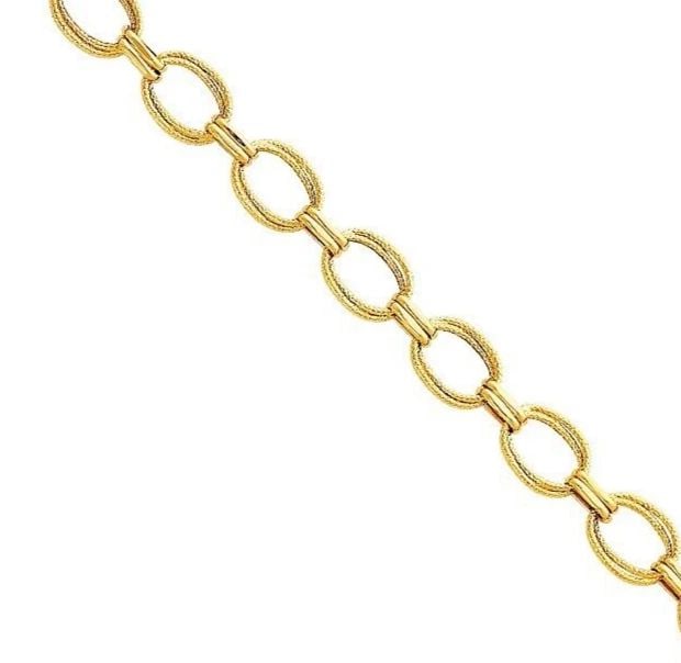 NEW 14K YELLOW GOLD LIGHT FANCY HOLLOW BRACELET (1 of 2)