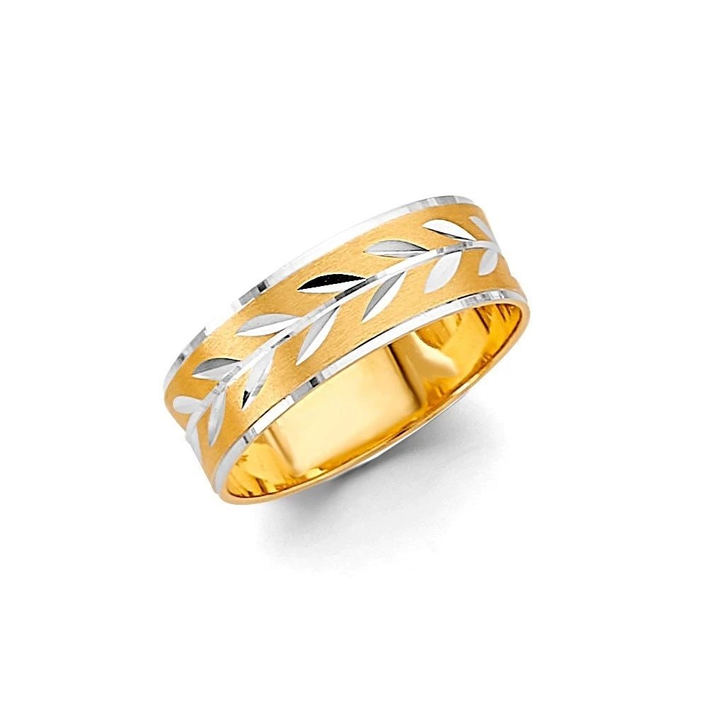 NEW 14K TWO TONE GOLD 6MM DC TAPE RED WEDDING BAND - SIZE 10 - SIZE 10 (1 of 2)