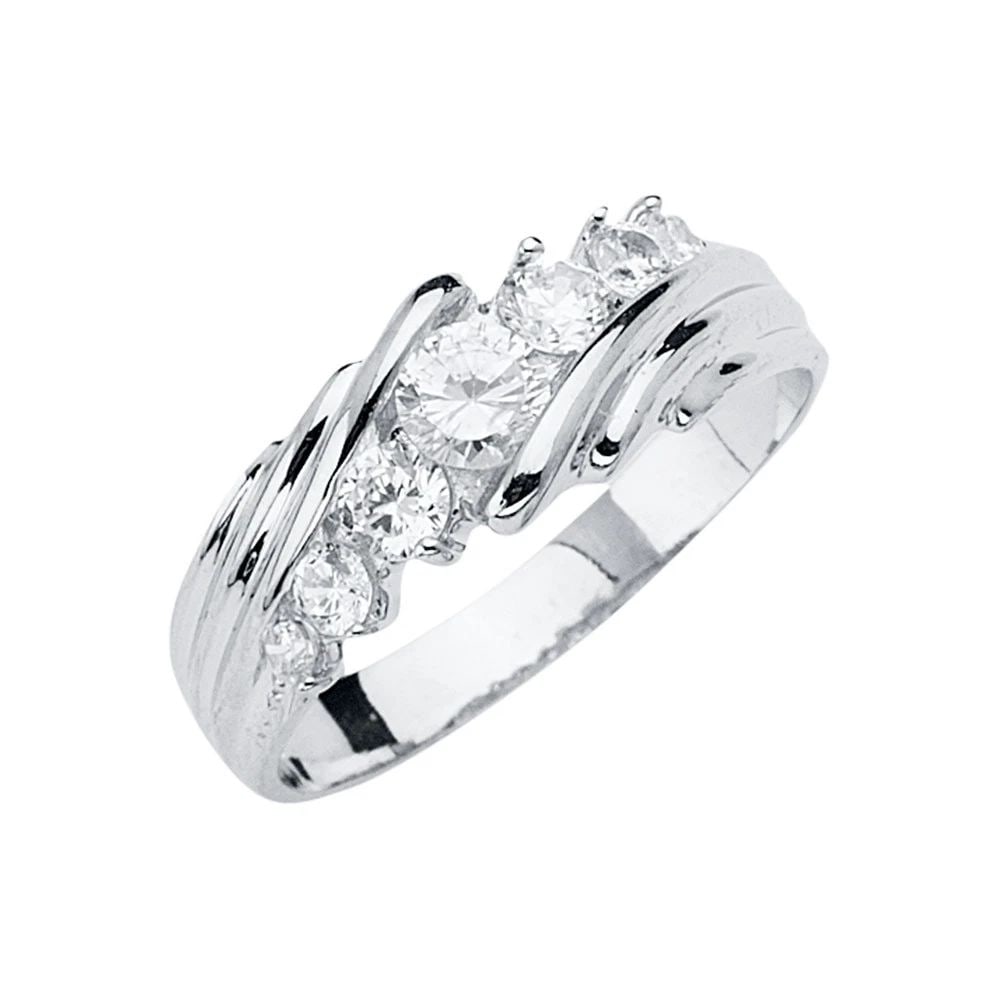 NEW 14K WHITE GOLD MEN'S WEDDING BAND/TRIO SET - SIZE 10 (1 of 2)