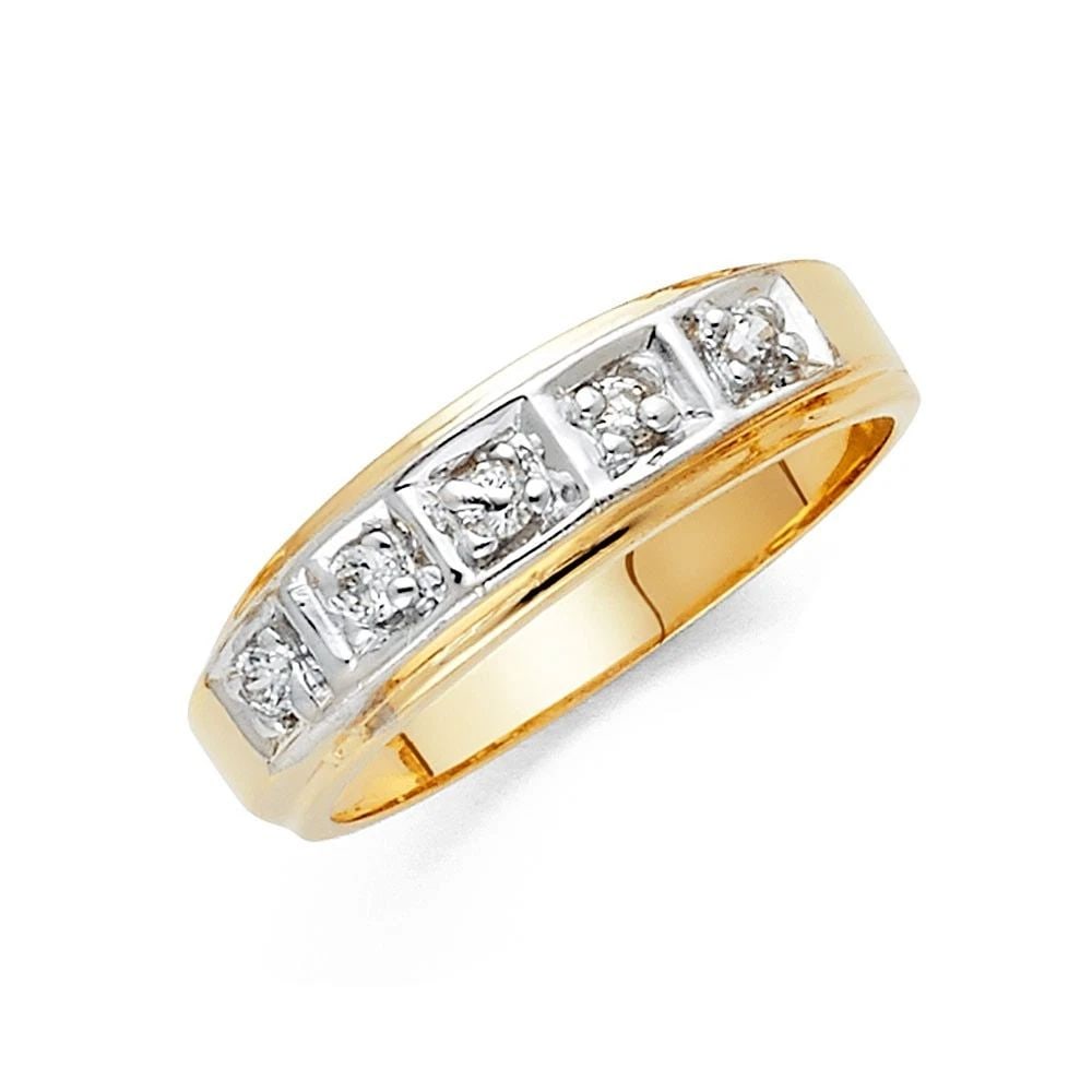 NEW 14K TWO TONE GOLD MEN'S WEDDING BAND - SIZE 10: NEW 14K TWO TONE GOLD MEN'S WEDDING BAND MEN'S WEDDING BAND NEW 14K TWO TONE GOLD WIDTH : 6 mm WEIGHT : 4.4g