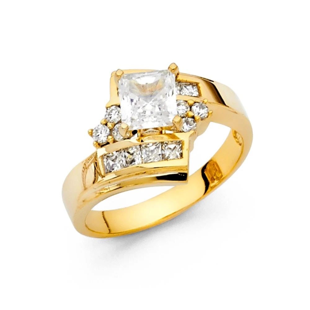 NEW 14K YELLOW GOLD ENGAGEMENT RING: NEW 14K YELLOW GOLD ENGAGEMENT RING ENGAGEMENT RING NEW 14K YELLOW GOLD WIDTH : 4 mm WEIGHT : 4.4g