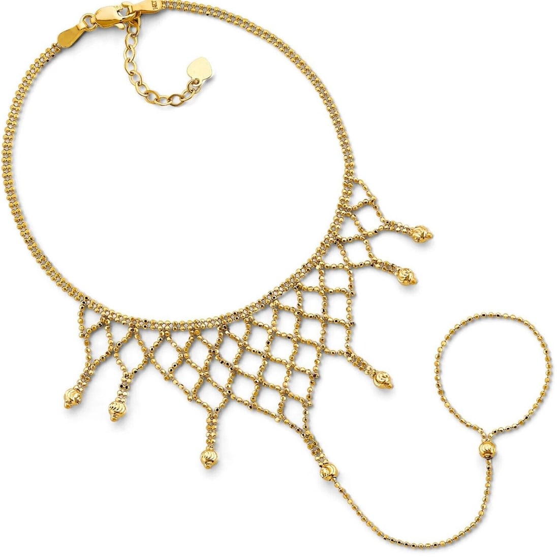 NEW 14K YELLOW GOLD BEADED CLON BRACELET (1 of 2)