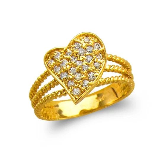 NEW 14K YELLOW GOLD LADIES FASHION HEART RING (1 of 2)