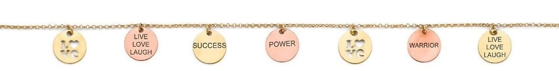 NEW 14K TRI COLOR GOLD CHARM BRACELET (1 of 2)