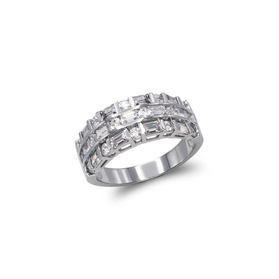 NEW 14K WHITE GOLD LADIES FANCY WHITE RING (1 of 1)