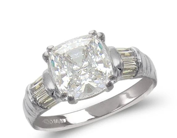 NEW 14K WHITE GOLD LADIES FASHION WHITE SOLITAIRE RING (1 of 2)