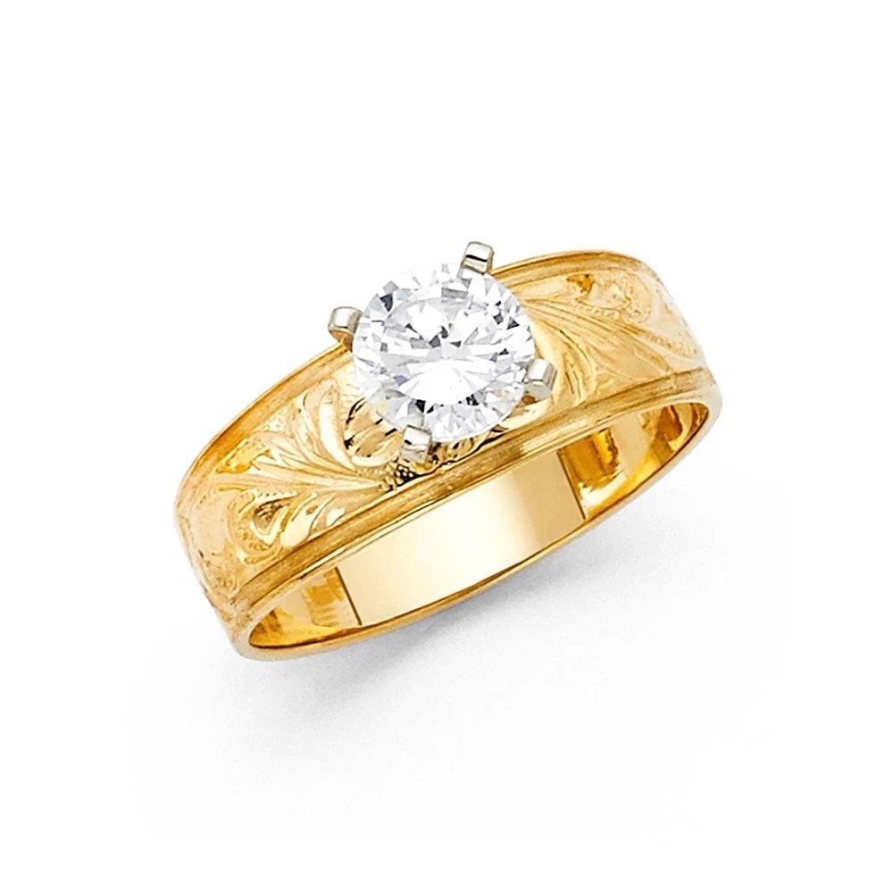 NEW 14K YELLOW GOLD ENGAGEMENT RING-SIZE 7 (1 of 2)