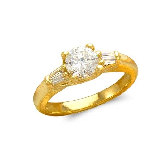 NEW 14K YELLOW GOLD LADIES FASHION SOLITAIRE RING (1 of 2)