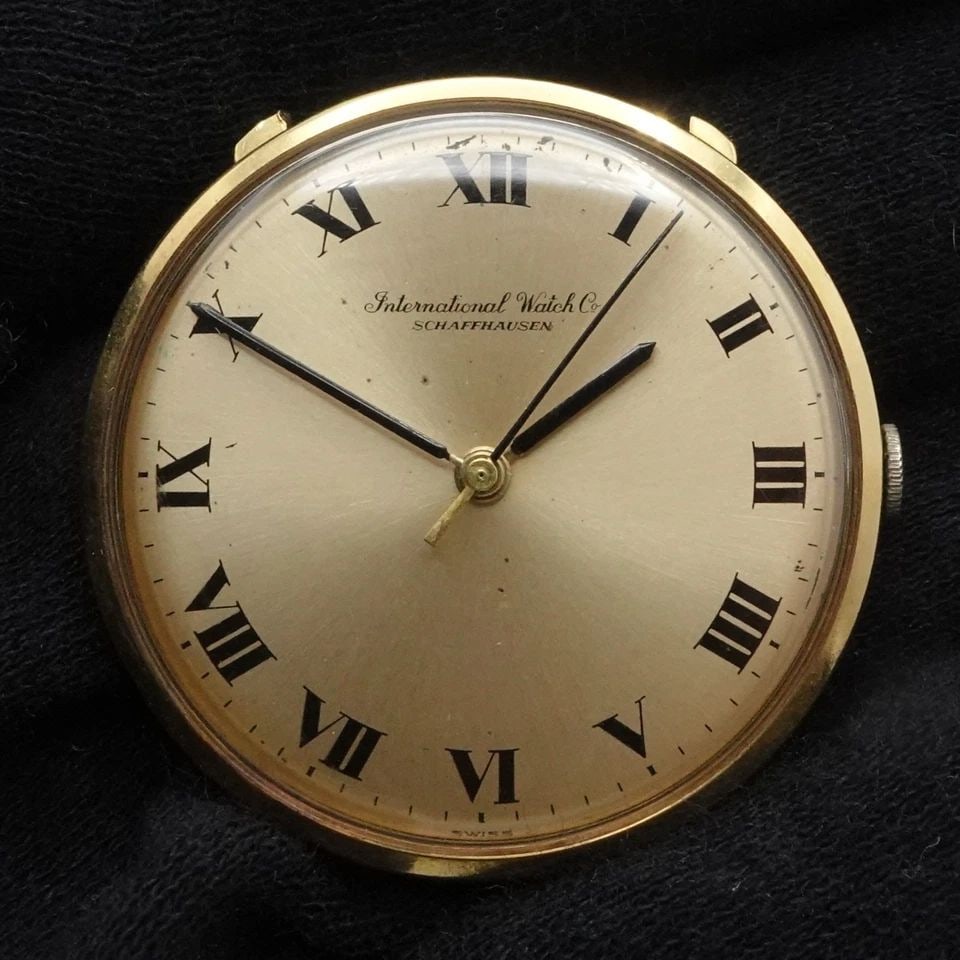 INTERNATIONAL WATCH CO. SCHAFFHAUSEN 18K YELLOW GOLD MANUAL WATCH HEAD 34MM (1 of 2)