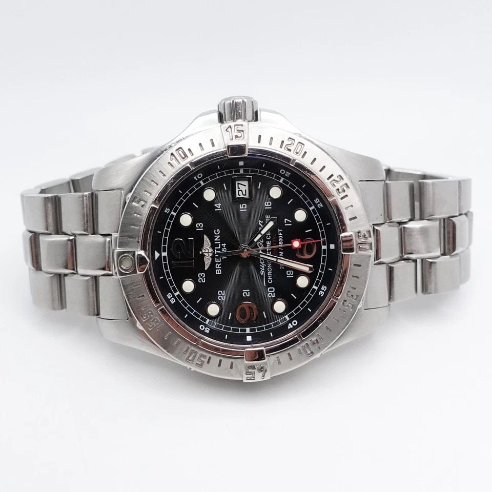 BREITLING SUPEROCEAN CHRONOMETER A17390 BLACK DIAL AUTOMATIC WATCH - 44MM (1 of 2)