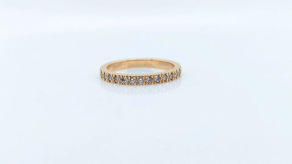 TIFFANY & CO. SOLESTE 18K GOLD HALF ETERNITY 0.17 CT DIAMOND RING SIZE 4 BOX (1 of 2)