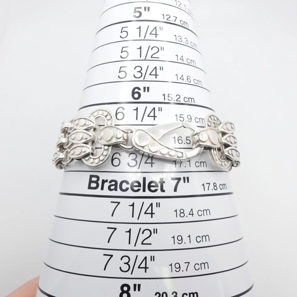 JOHN HARDY STERLING SILVER MULTI ROW CHAIN BRACELET 7.25" LONG: JOHN HARDY STERLING SILVER MULTI ROW CHAIN BRACELET 7.25" LONG John Hardy Sterling Silver Multi Row Chain Bracelet Length - 7.25" Long Wrist Size - 7" Total Chain Width - 15mm Depth - 4.5mm Thick Tota