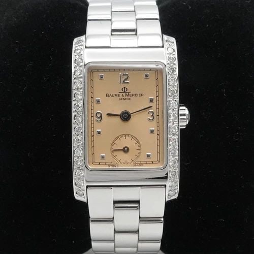 BAUME & MERCIER MV045139 HAMPTON DIAMOND BEZEL QUARTZ LADIES WATCH - 20MM X 39MM (1 of 1)