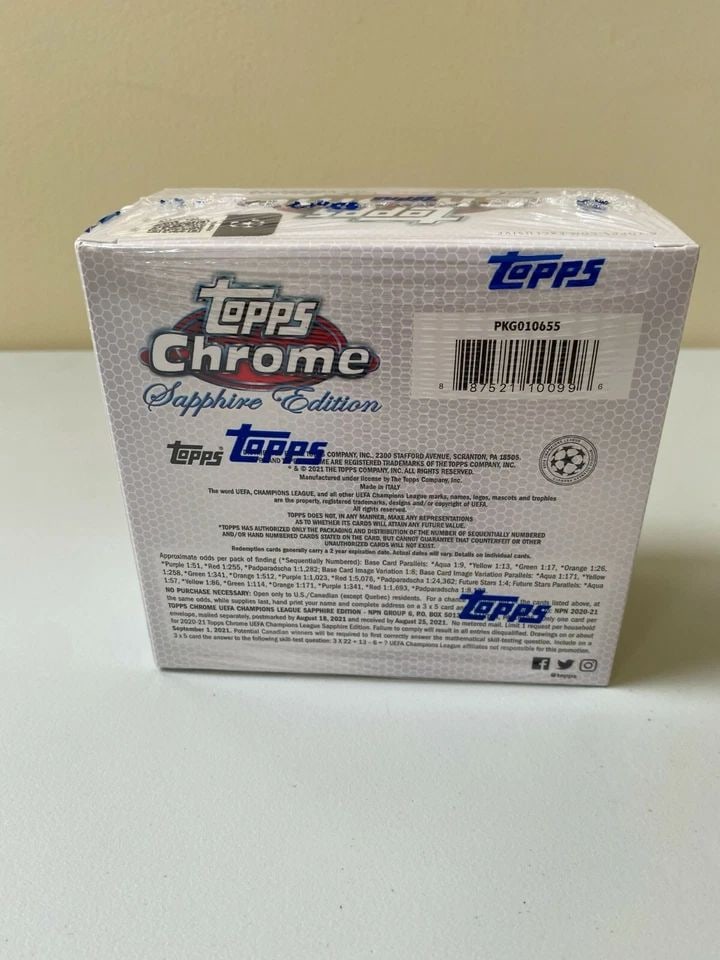 2020-21 TOPPS CHROME SAPPHIRE EDITION UEFA CHAMPIONS LEAGUE BOX SEALED - NEW (1 of 1)