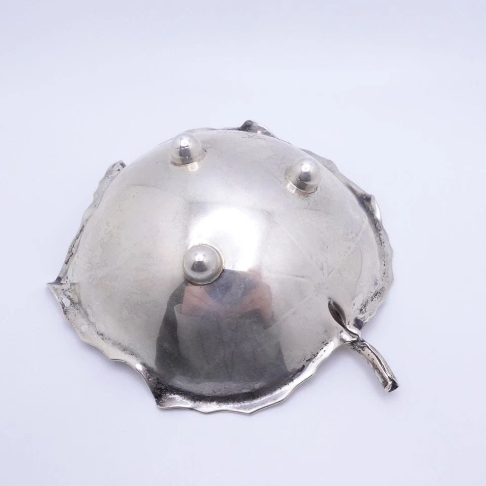 ALFREDO SCIARROTTA STERLING SILVER LEAF DISH BOWL - 4" WIDE (1 of 2)