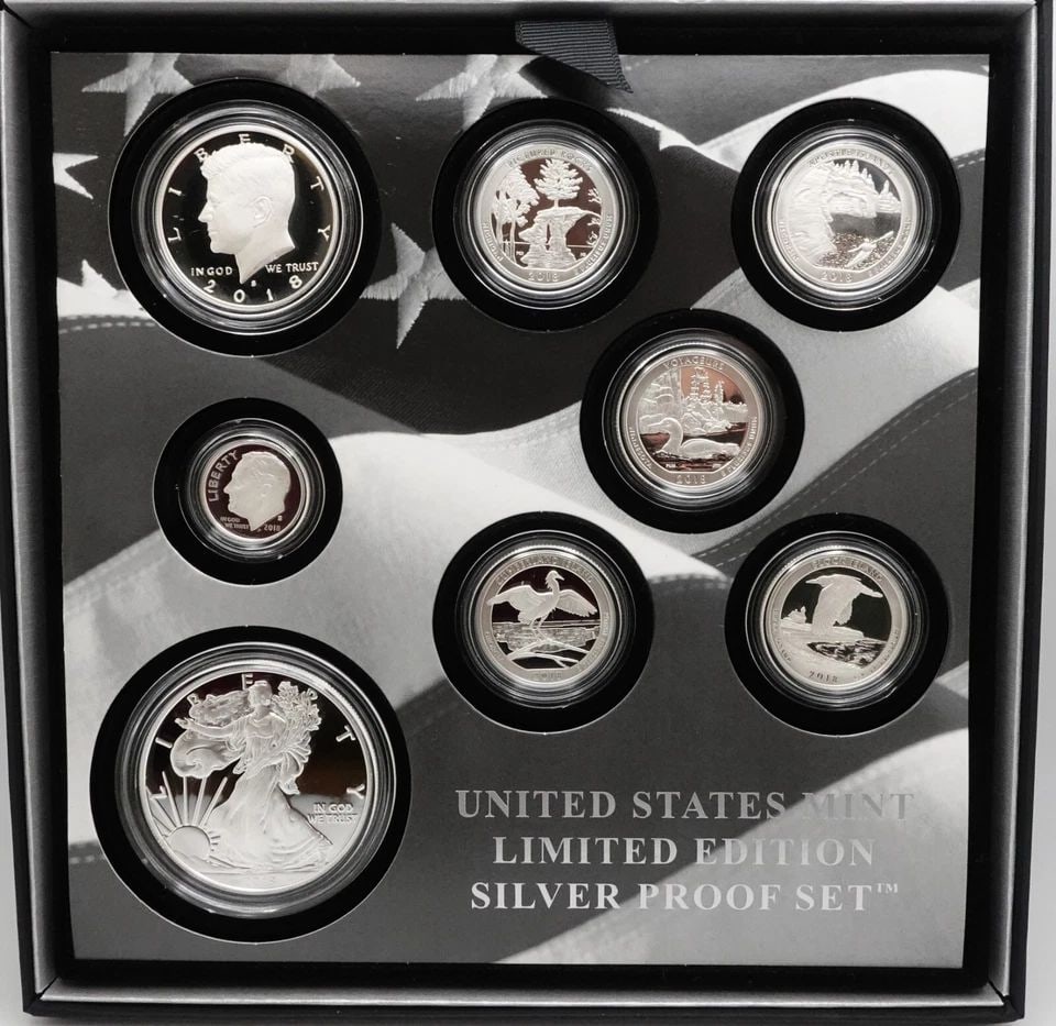 2018 S U.S MINT LIMITED EDITION SILVER PROOF 8 COIN SET - OGP & COA #Q2 (1 of 1)