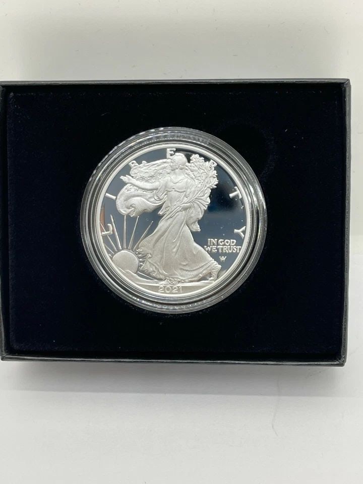 2021-W AMERICAN EAGLE 1 OZ. SILVER PROOF COIN - 21EAN - WEST POINT COA (1 of 2)