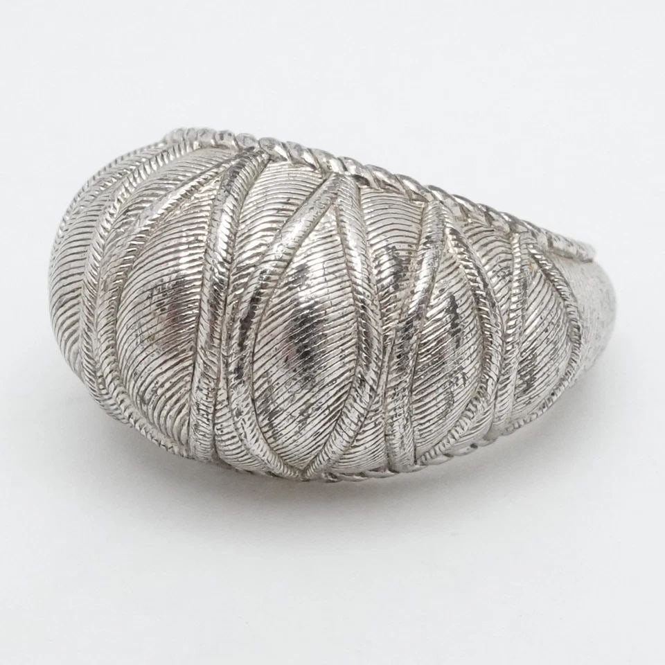 JUDITH RIPKA STERLING SILVER TEXTURED DOME RING 8.25 (1 of 2)