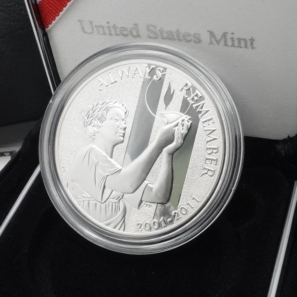 2011 W U.S MINT SEPTEMBER 11 1 OZ SILVER PROOF NATIONAL MEDAL #S11 BOX & COA (1 of 2)