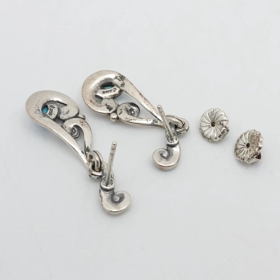 CAROLYN POLLACK STERLING SILVER TURQUOISE DANGLE EARRINGS (1 of 2)