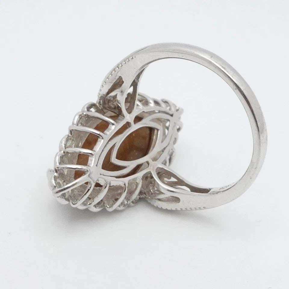 STERLING SILVER MARQUISE TIGER'S EYE GEMSTONE FILIGREE RING SIZE 7.25: STERLING SILVER MARQUISE TIGER'S EYE GEMSTONE FILIGREE RING SIZE 7.25 Sterling Silver Marquise Tiger's Eye Gemstone Filigree Ring Size - 7.25 Band Width - 2mm Gemstone Size - 21mm x 10mm Total Weight 