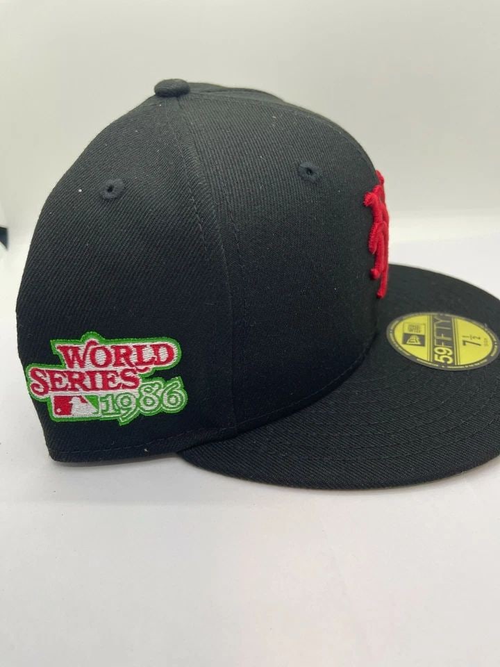 NEW ERA 59FIFTY FITTED HAT AUX PACK NEW YORK METS 1986 PATCH HAT - SIZE 7 1/2 (1 of 2)