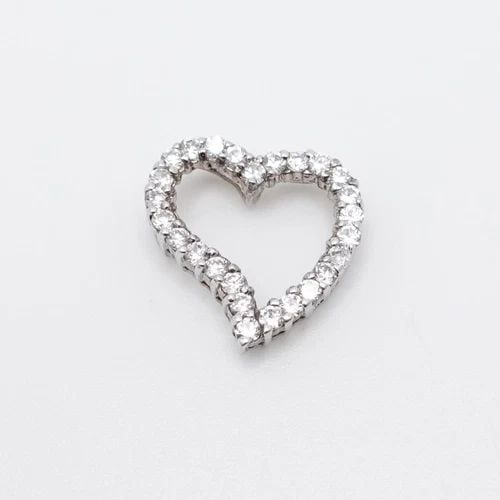 STERLING SILVER HEART CLEAR CUBIC ZIRCONIA SMALL PENDANT: STERLING SILVER HEART CLEAR CUBIC ZIRCONIA SMALL PENDANT Sterling Silver Heart Clear Cubic Zirconia Small Pendant Height - 0.75" Width - 0.60" Bail Width - 2mm Total Weight - 2.2 Grams