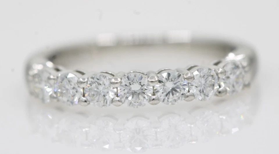 TIFFANY & CO PLATINUM 950 FOREVER 0.56 TCW NATURAL DIAMOND BAND RING SIZE 5 (1 of 2)
