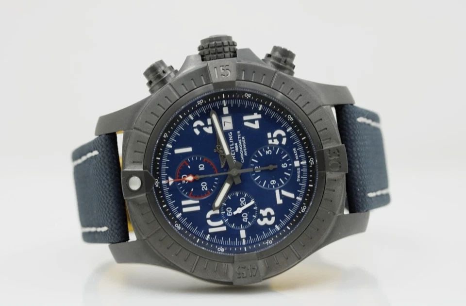 BREITLING SUPER AVENGER CHRONO 48MM BLUE DIAL NIGHT MISSION WATCH V13375: BREITLING SUPER AVENGER CHRONOGRAPH 48 TITANIUM NIGHT MISSION MEN'S WATCH V13375 BREITLING SUPER AVENGER CHRONOGRAPH 48 TITANIUM NIGHT MISSION MEN'S WATCH V13375 Description Breitling Super Avenger Ch