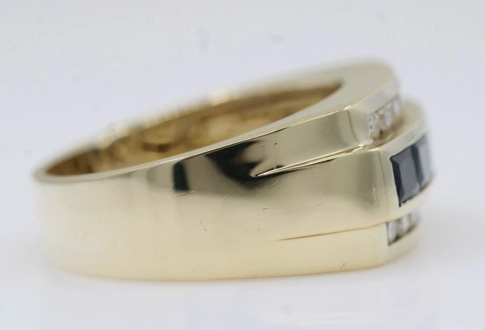EFFY 14K YELLOW GOLD 3.5 CT NATURAL SAPPHIRE & DIAMOND CHANNEL BAND RING SIZE 13: EFFY 14K YELLOW GOLD 3.5 CT NATURAL SAPPHIRE & DIAMOND CHANNEL BAND RING SIZE 13 EFFY 14K YELLOW GOLD 3.5 CT NATURAL SAPPHIRE & DIAMOND CHANNEL BAND RING SIZE 13 Description Effy 14K Yellow Gold 3.5 T