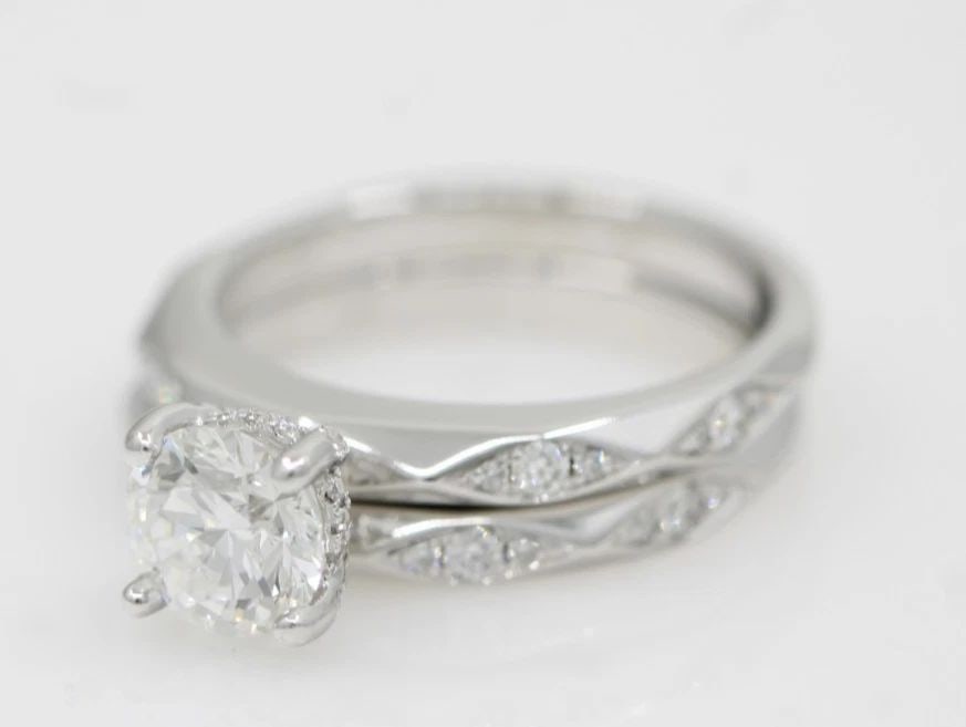 SHANE CO. 14K WHITE GOLD 1.25 TCW LAB GROWN DIAMOND BRIDAL SET SIZE 6 (1 of 2)