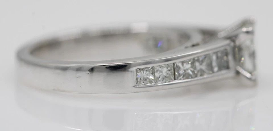 14K WHITE GOLD 2.25 TCW NATURAL PRINCESS CUT DIAMOND ENGAGEMENT RING SIZE 6 (1 of 2)