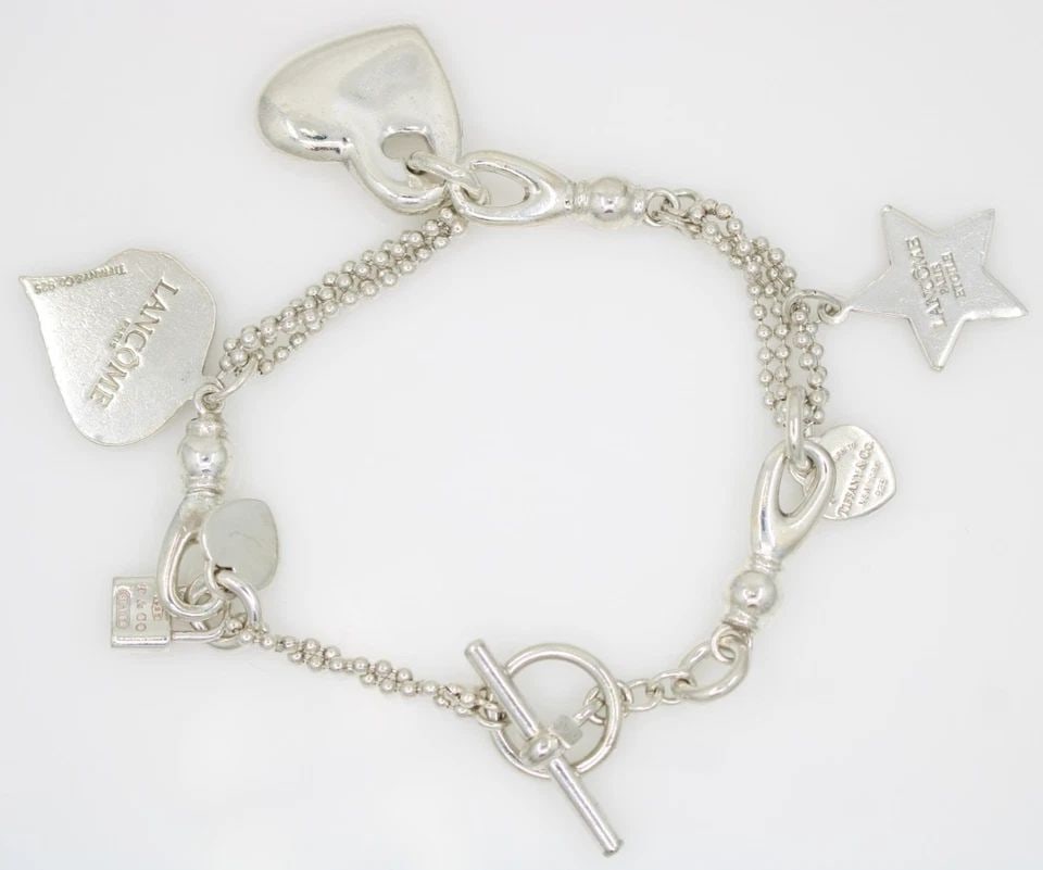 RARE VINTAGE TIFFANY & CO. STERLING SILVER LANCÔME CHARM TOGGLE BRACELET 7.5" (1 of 2)