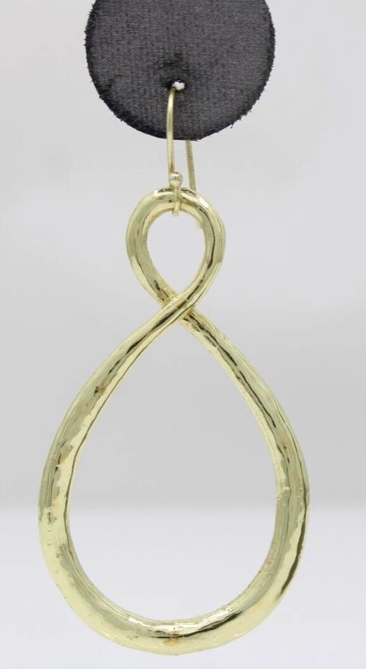 IPPOLITA 18K YELLOW GOLD HAMMERED TEARDROP DANGLE EARRINGS 8.3 GRAMS (1 of 2)