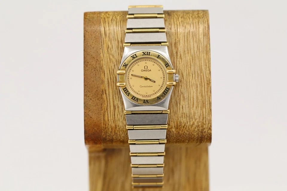 OMEGA CONSTELLATION TWO-TONE 18K YELLOW GOLD & STEEL 23MM CHAMPAGNE DIAL WATCH (1 of 2)