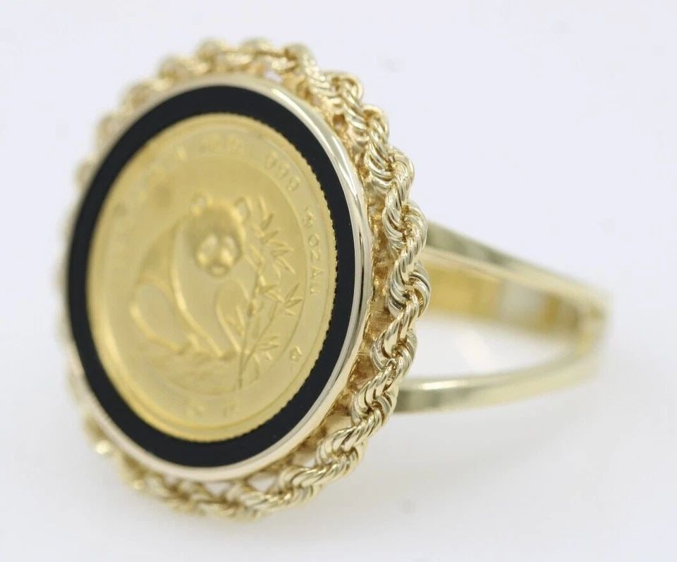 1988 1/20 OZ .999 GOLD CHINESE PANDA COIN IN 14K GOLD RING SIZE 6.5 -6.3GR: 1988 1/20 OZ .999 GOLD CHINESE PANDA COIN IN 14K GOLD RING SIZE 6.5 -6.3GR 1988 1/20 OZ .999 GOLD CHINESE PANDA COIN IN 14K GOLD RING SIZE 6.5 -6.3GR Description 1988 1/20 oz .999 Gold Chinese Panda C