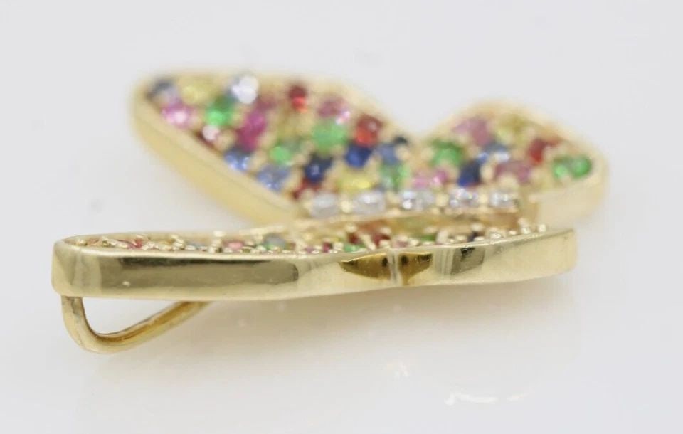 EFFY BH 14K YELLOW GOLD MULTICOLOR GEMSTONE & DIAMOND PENDANT (1 of 2)