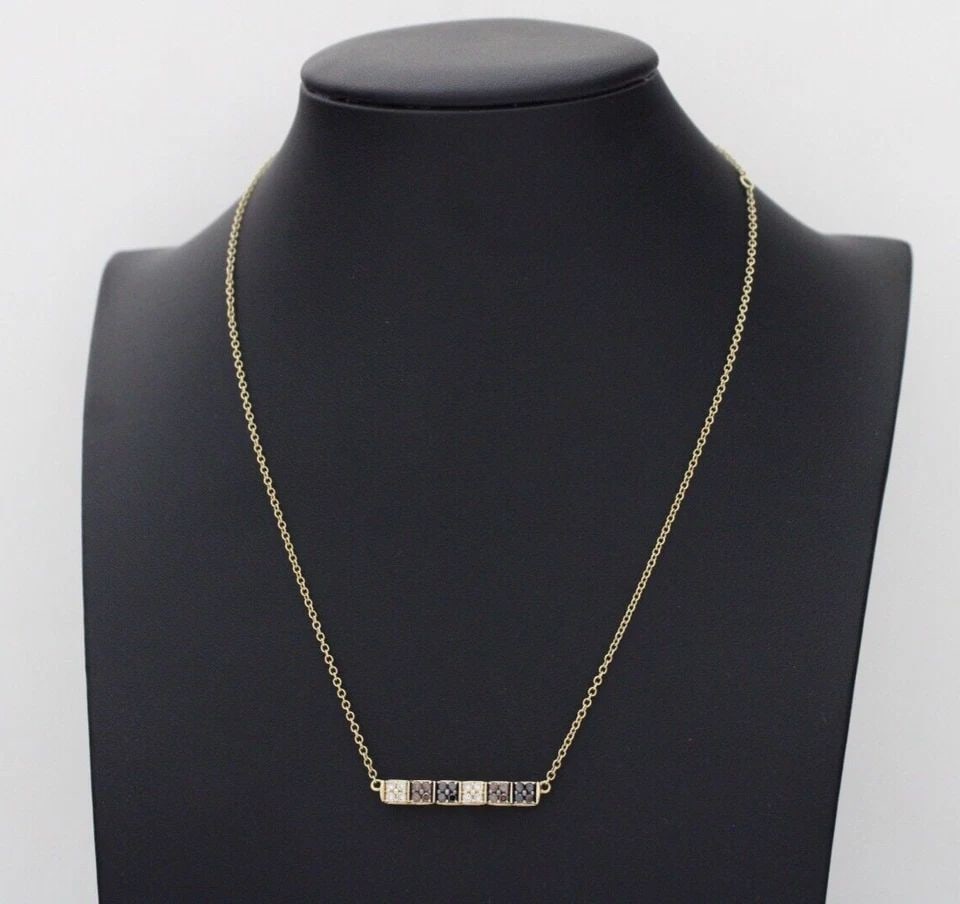 LEVIAN 14K YELLOW GOLD DIAMOND NECKLACE W/ BAR PENDANT 5.2 GRAMS: LEVIAN 14K YELLOW GOLD DIAMOND NECKLACE W/ BAR PENDANT 5.2 GRAMS LEVIAN 14K YELLOW GOLD DIAMOND NECKLACE W/ BAR PENDANT 5.2 GRAMS Description LeVian 14K Yellow Gold Diamond Necklace w/ Bar Pendant The