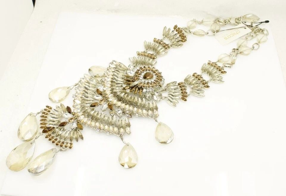 CHICOS PARIS RHINESTONE LIMITED EDITION BIB 17" NECKLACE BNWT (1 of 2)