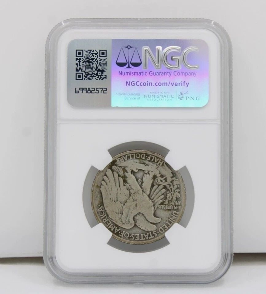 1921 S 50C NGC VG DETAILS CLEANED, OBV SCRATCH WALKING LIBERTY HALF DOLLAR COIN (1 of 2)