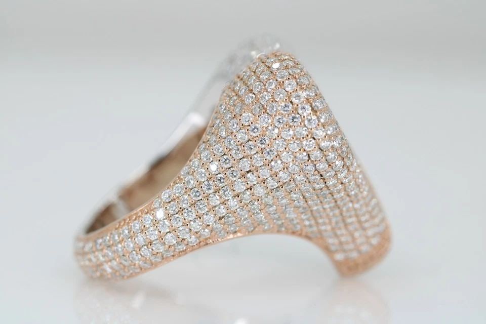 ICED LONDON STERLING 10 TCW D/VVS GENUINE MOISSANITE BROKEN HEART RING SIZE 11.5 (1 of 2)